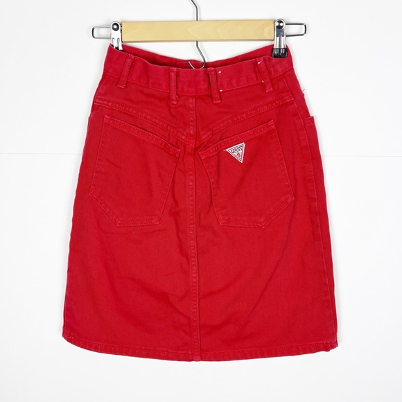 Vintage Guess by Marciano Denim High
Waist Skirt Red Size 26 - Picture 6 of 6